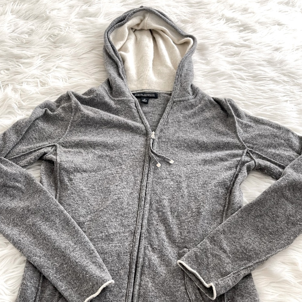 Grey hooded zip up sweatshirt